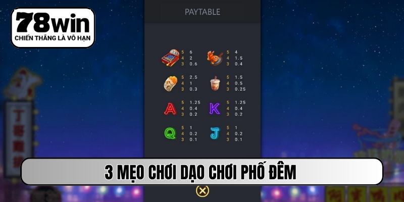 3 mẹo chơi Dạo chơi Phố đêm bách chiến bách thắng