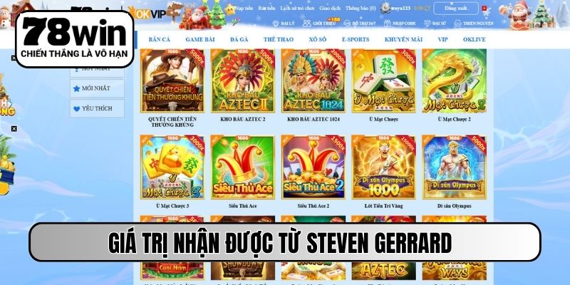Giá trị nhận được từ Steven Gerrard 
