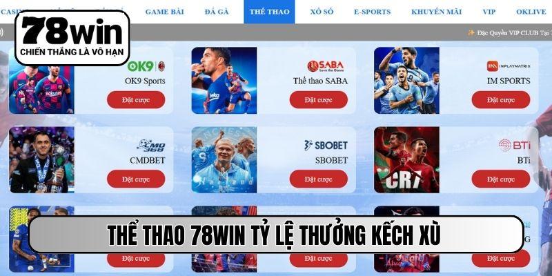 Thể thao 78WIN tỷ lệ thưởng kếch xù